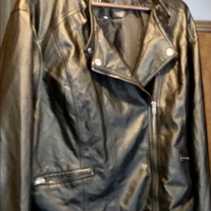 Torrid black faux leather moto jacket size 4